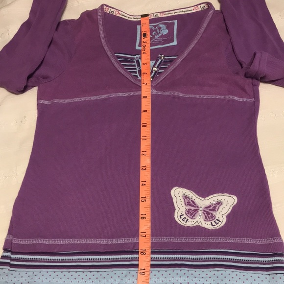 Girls L.E.I. Purple Long Sleeve Tee - Picture 10 of 11